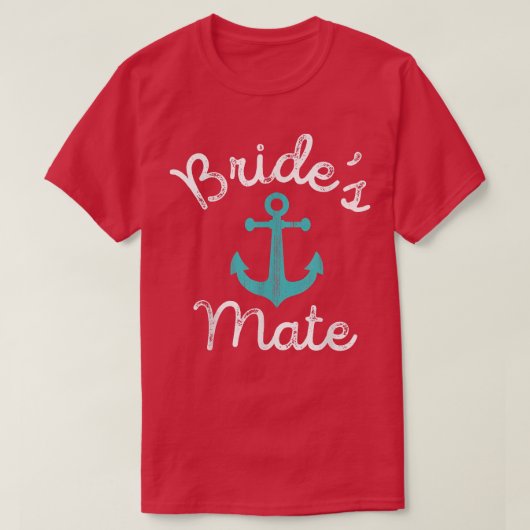 航海テーマの独身最後のパーティーギフト 船のアンカー 新婦 Tシャツ (デザイン正面)