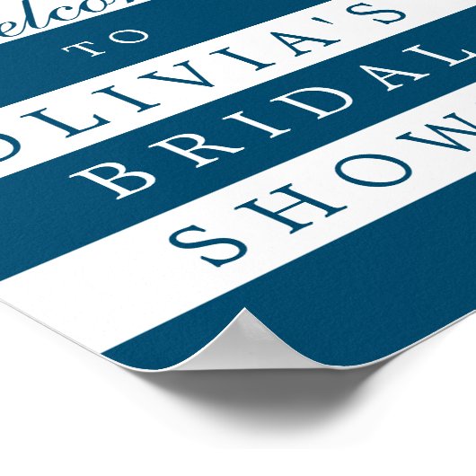 航海ネイビーのウェディングシャワーの歓迎看板 ポスター (角)