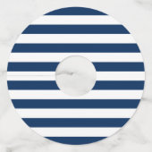 航海ネイビーブルーのストライプ ウェディングパーティー ワイングラスタグ (裏面)