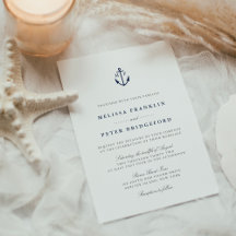 航海ネイビー＆ホワイトアンカー モノグラム ウェディング