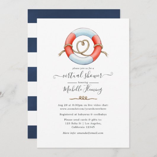 航海バーチャルシャワー 招待状 (正面/裏面)