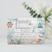 航海ビーチウェディングの出欠確認 出欠カード (スタンド正面)