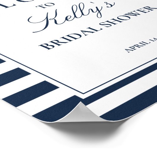 航海ビーチテーマのウェディングシャワーのお出迎え看板 ポスター (角)