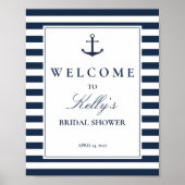 航海ビーチテーマのウェディングシャワーのお出迎え看板 ポスター (正面)