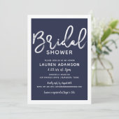 航海ビーチ ブライダル バッシュ シャワー ネイビーブルー ストライプ 招待状 (スタンド正面)