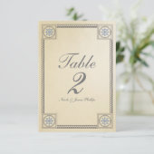 航海ビーチ ヴィンテージ ウェディング テーブル ナンバー カード (スタンド正面)