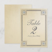 航海ビーチ ヴィンテージ ウェディング テーブル ナンバー カード (正面/裏面)
