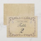 航海ビーチ ヴィンテージ ウェディング テーブル ナンバー カード (正面/裏面)