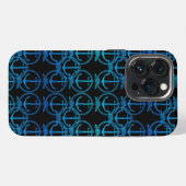 航海ブルーアンカーパターン iPhoneケース (裏面横)