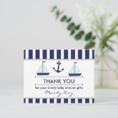 航海ベイビーシャワーのお礼ポストカード ポストカード (スタンド正面)
