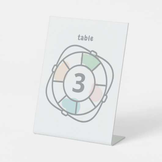 航海ベイビーシャワーライフプレザーバー テーブルナンバー 台座サイン (正面)