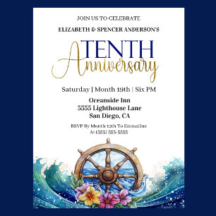航海ホイール 10周年結婚記念日 招待状