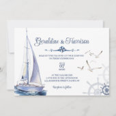 航海ヨットの結婚式招待状 招待状 (正面)