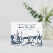 航海ヨット結婚式のSave the Date 案内ポストカード (スタンド正面)