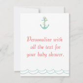 航海中です！男の子が生まれます 海洋をテーマにしたベビーシャワー招待状 招待状 (裏面)