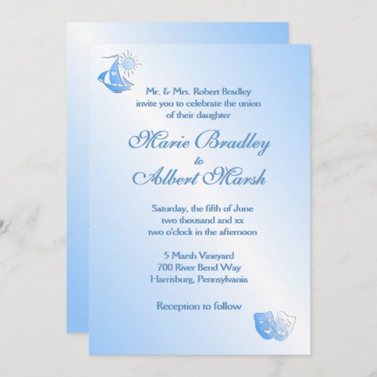 航海劇場ウェディング招待状 招待状 (正面/裏面)