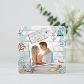 航海士のビーチ | 結婚式の写真招待状 招待状 (スタンド正面)