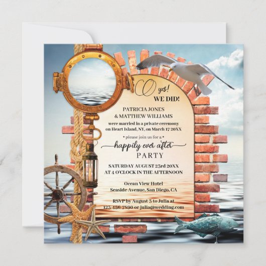 航海士の海岸 ウェディング アフター 招待状 (正面)