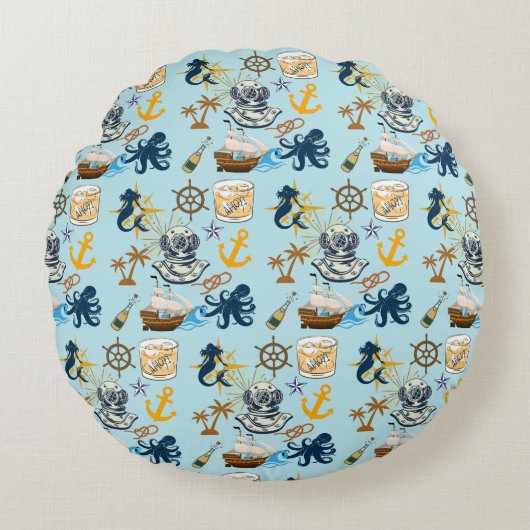 航海士の独身パーティー ラウンドクッション (正面)