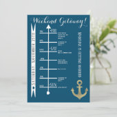 航海士の独身最後の週末旅行用ホイルアンカー 招待状 (スタンド正面)