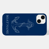 航海士の精神 アンカー ネイビーブルー Case-Mate iPhoneケース (裏面 (横))