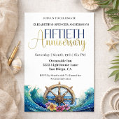 航海士の舵輪　50周年記念結婚式 招待状