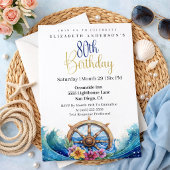 航海士の舵輪　80歳の誕生日 招待状