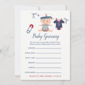 航海少年婴儿派对预测游戏 招待状 (正面)