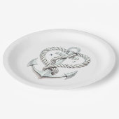 航海心縄アンカー沿岸結婚式 ペーパープレート (アングル)