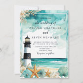 航海灯台のウェディング 招待状 (正面)