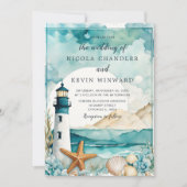 航海灯台のウェディング 招待状 (正面)