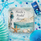 航海灯台のブライズシャワー ペーパープレート (パーティー)