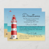 航海灯台ウェディング案内 海辺 オーシャン エンクロージャーカード (正面/裏面)