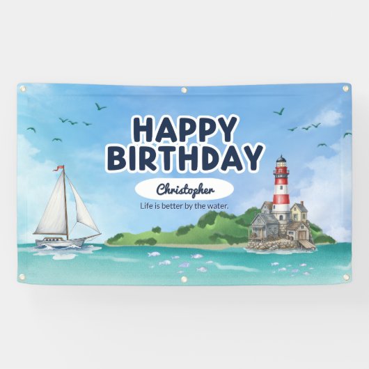 航海灯台誕生日バナー 横断幕 (横)