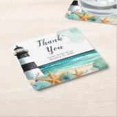 航海灯台 ブライダルシャワー スクエアペーパーコースター (アングル)