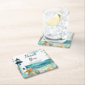 航海灯台 ブライダルシャワー スクエアペーパーコースター (インサイチュ)