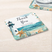 航海灯台 ブライダルシャワー スクエアペーパーコースター (アングル)