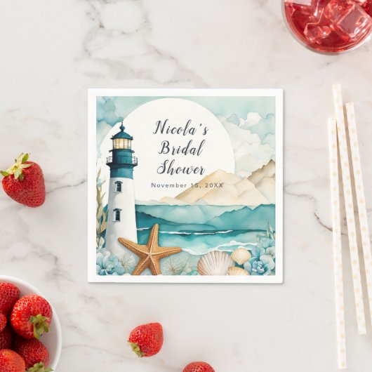 航海灯台 ブライダルシャワー スタンダードカクテルナプキン (インサイチュ)