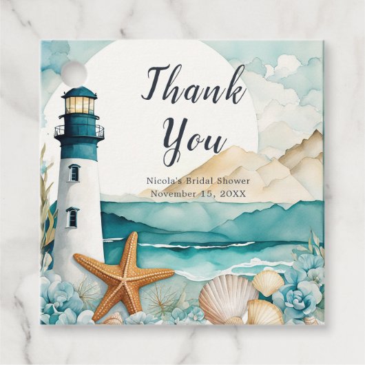 航海灯台 ブライダルシャワー フェイバータグ (正面)