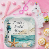 航海灯台 ブライダルシャワー ペーパープレート (パーティー)