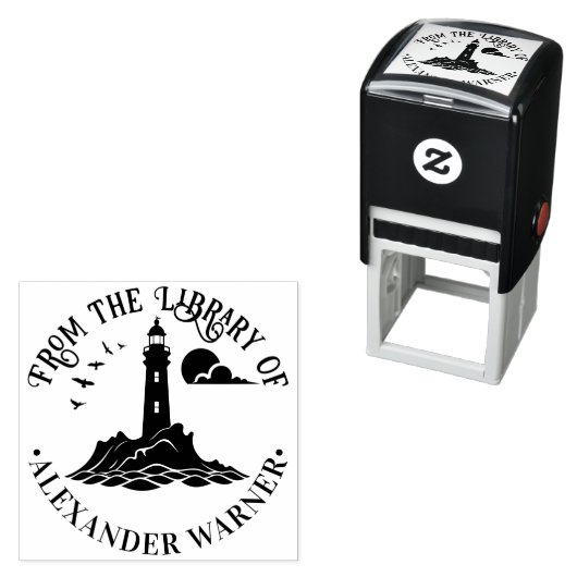 航海灯台 #3CB 図書館の本の名前 セルフインキングスタンプ (インサイチュ)