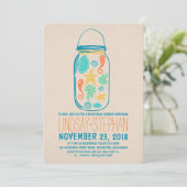 航海用のメイソンジャー ビーチ リハーサルディナー招待状 招待状 (スタンド正面)