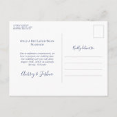 航海用のロープで結ばれた延期された結婚式 案内ポストカード (裏面)