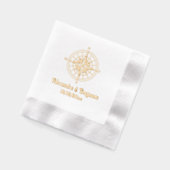 航海用コンパスフラワー #3 名前 日付 箔ナプキン (左)
