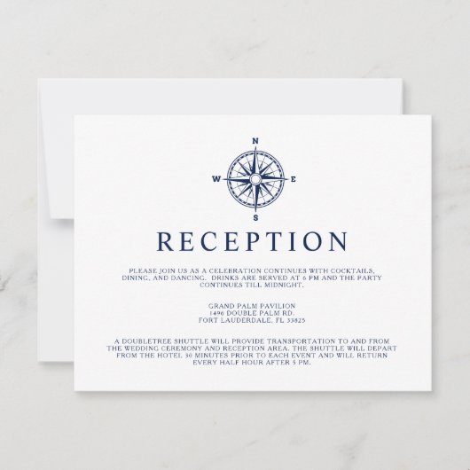 航海用コンパス風ローズ | レセプション招待 招待状 (正面)
