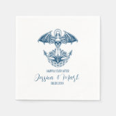 航海用ボートアンカーの結婚式デザインのナプキン スタンダードカクテルナプキン (正面)