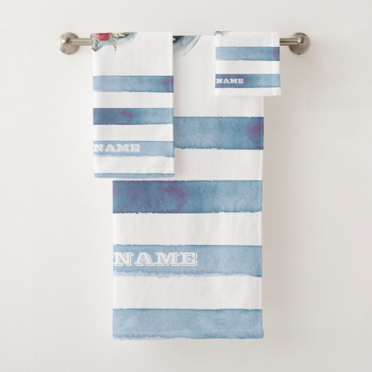 航海用ボート名、アンカーの花 バスタオルセット (インサイチュ)