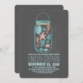 航海用メイソンジャー ビーチ リハーサルディナー 招待状 (正面/裏面)