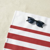 航海用,船の操舵輪,赤と白のストライプ ビーチタオル (インサイチュ)