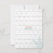 航海的なビーチウェディング | テーブルプレイスナンバーカード 招待状 (裏面)